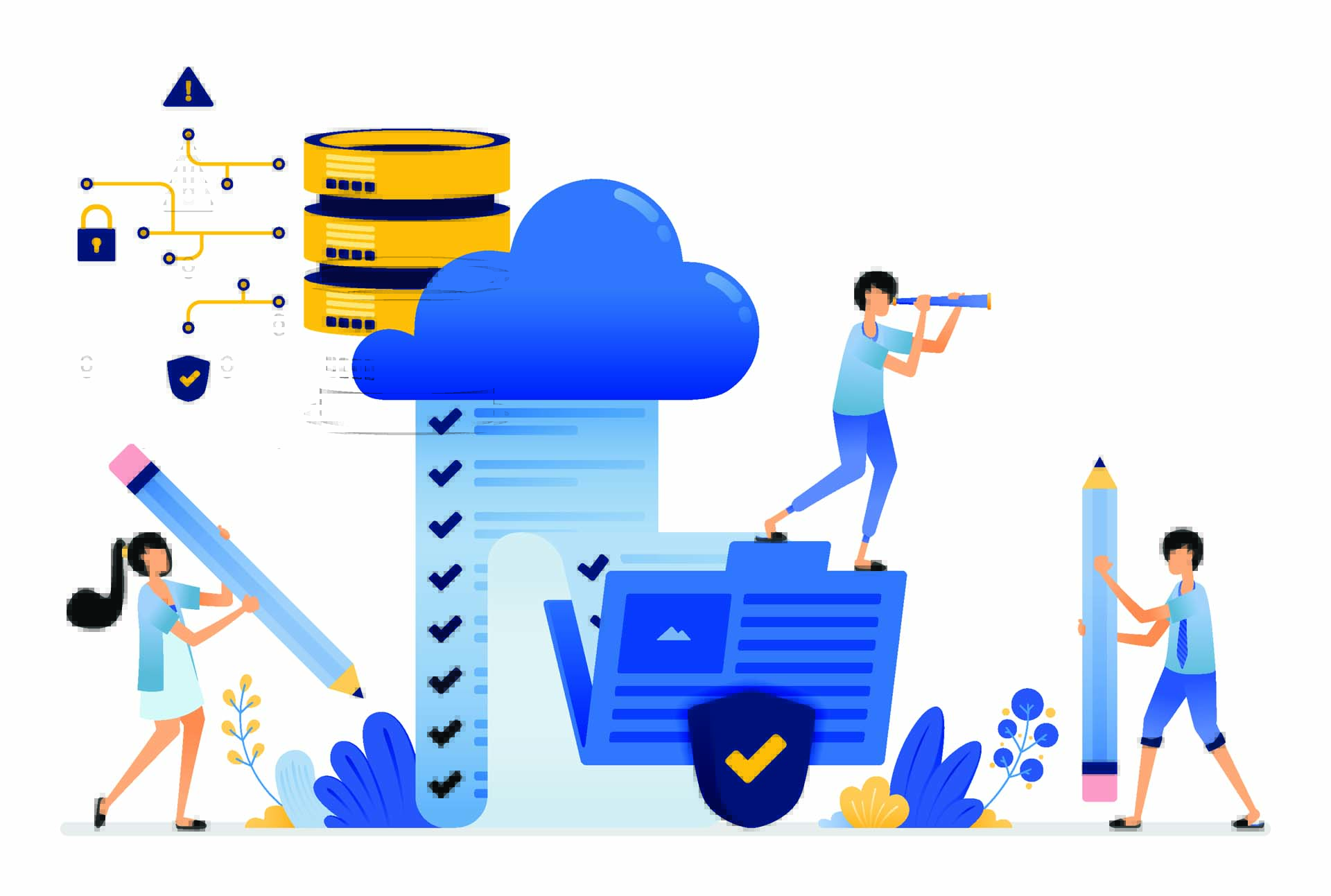 Illustration of upload and access storage